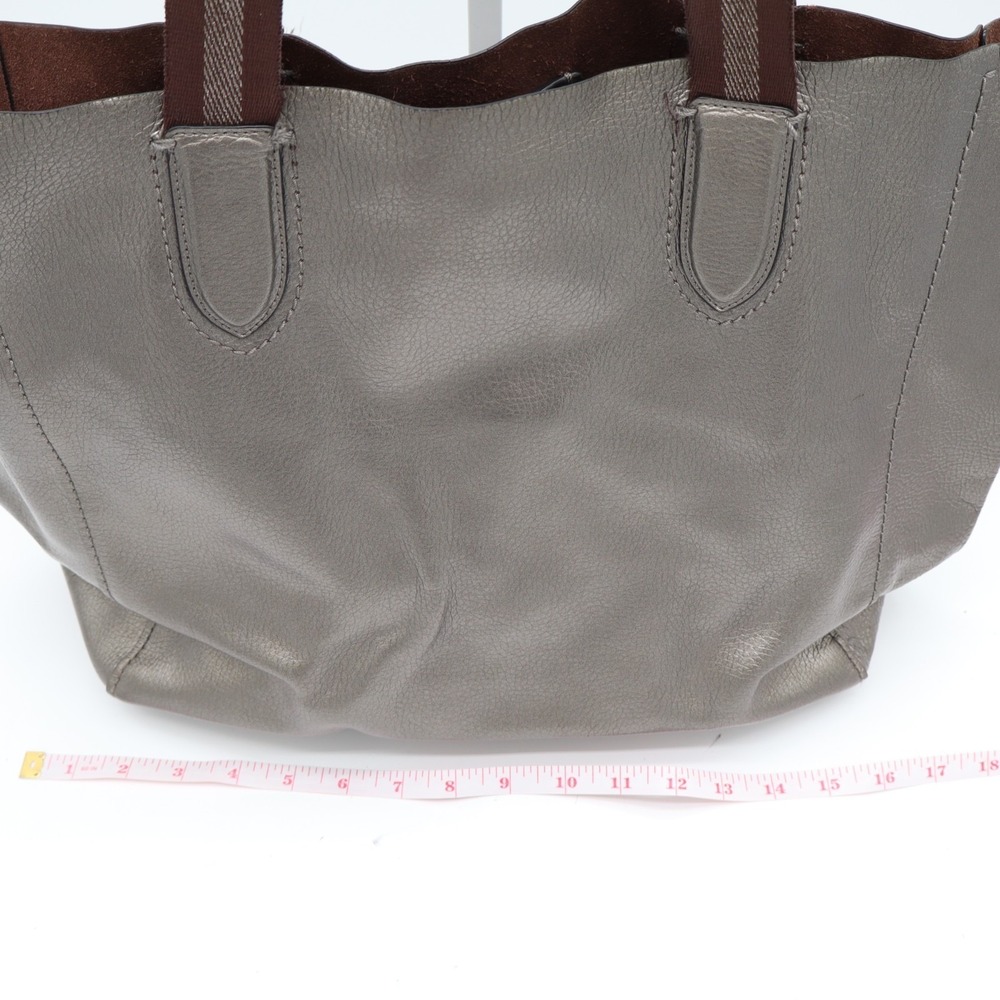 Coach Derby Handbag Womens Slate Gray Pebbled Leather Shoulder Strap Tote Bag - Picture 7 of 9